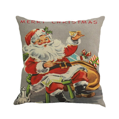 

〖Follure〗Christmas Printing Dyeing Sofa Bed Home Decor Pillow Cover Cushion Cover A