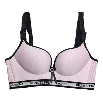 

Letter Print Plus Size Bra Women Underwear Wireless Thin Padded Seamless Bra Summer Tops Sexy Lingerie Push Up Bras for Women
