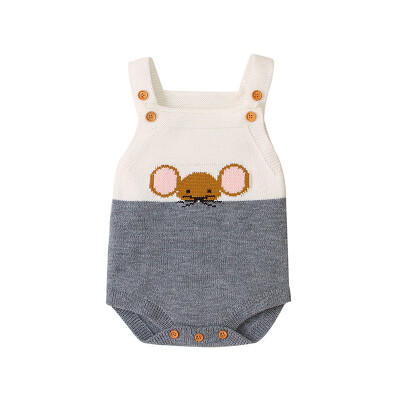 

Knit Rompers Children Winter Baby Girls Sleevless Rompers Cute Mouse Outfit Clothes Toddler Newborn One-pieces Jumpsuit