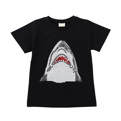 

Summer Baby Boy Clothes Short Sleeve T-Shirts For Kids Cartoon Sequins Pattern Girls Tops Tees Shirts Casual Blouse Kids Clothes