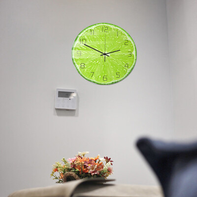 

Toponeto Fruit Animal Wood Grain Sall Clock Acrylic UV Printing Clock Creative Wall Clock