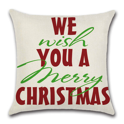 

2020 New 45x45cm Cotton Linen Merry Christmas Cover Cushion Christmas Decor for Home Happy New Year Decor Navidad Xmas Gift
