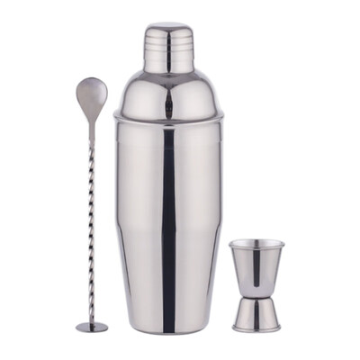 

Professional Stainless Steel Barware Set 700ML Cocktail Shaker Bar Set Measuring Jigger&Mixing Spoon for Bar Party