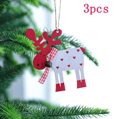 

Tailored Christmas Wooden Elk Small Pendant Christmas Tree Hanging Pendant 3 Packs