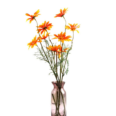 

Artificial Flowers Fake Flowers 5 Branches 5 Heads Vintage Style Daisy Bouquet for Home Garden Office Table Wedding Decor