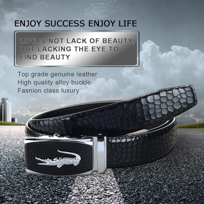 

BPSTAR Belt Mens Automatic Buckle Leather Mens Ratchet Belt Business Series Mens Belt for Pants