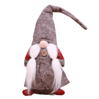 

Christmas Gnome Plush Desktop Ornaments Mini Standing Spirit Doll with Knotted Beard for Home Bar Christmas Decor Supplies