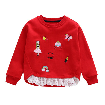 

Kids Long Sleeve Sweatshirts Girls Tops Cotton T-Shirts 2018 New Autumn Childrens Clothing Children Casual Tees 2-7Y