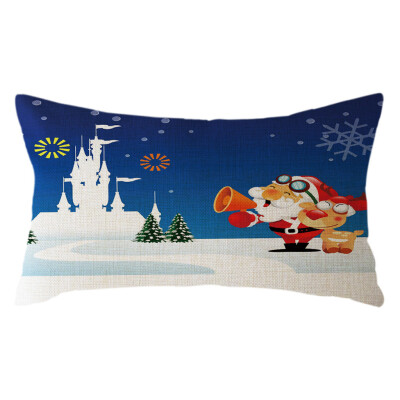 

Tailored Christmas Santa Claus Pillow Case Linen 30x50cm Throw Cushion Cover Home Decor