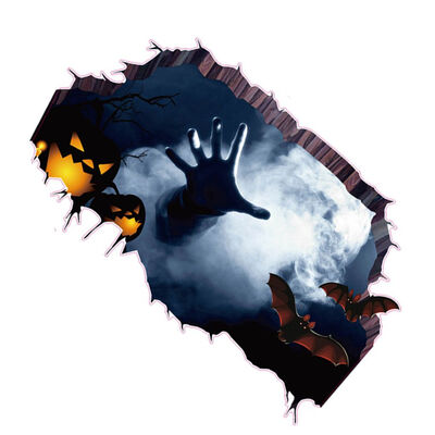 

3D Halloween Ghost Hand Bat Scratching the Cracked Floor Scary Wall Sticker Floor Decals Tattoo PVC Removable Wallpaper