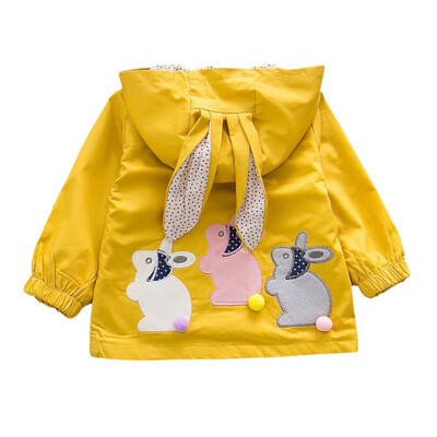 

Autumn Baby Girl Warm Coat Jackets Toddler Girl Cute Rabbit Hooded Outerwear Clothes