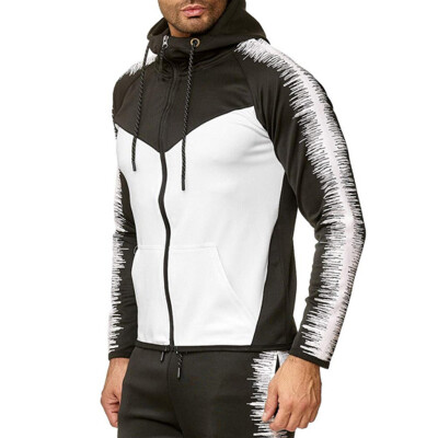 

Toponeto Men Casual Autumn&Winter Letter Printed Coat Jackets Long Sleeve Hoodies