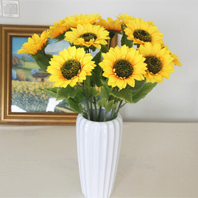 

Fake Sunflower Artificial Silk Flower Bouquet Home Wedding Party Christmas Festival Event Table Decor Decoration Supply