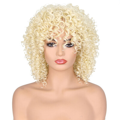 

Gobestart Synthetic Curly Hair Wigs Woman Short Kinky Hair Jet Black Heat Resistance Fiber