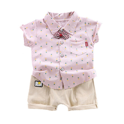 

Baby Boys Casual Set Pineapple Print Tops Blouse T-shirtShorts Casual Short Sleeve Outfits Sets