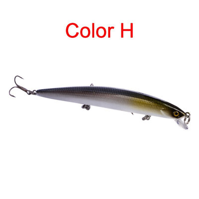 

10 color Fishing Bait Minnow Lures 135g-048oz125cm-492" Fishing Lure 8 Hook Fishing Tackle DW-418