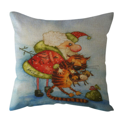 

Tailored 18 Xmas Cotton Pillow Case Linen Cushion Cover Merry Christmas Home Decoration