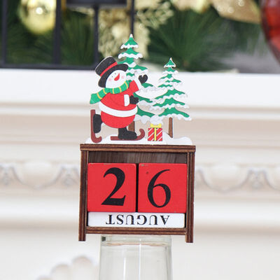 

Creative Cute Calendar Non-toxic Christmas Decorations Ornaments Home Office Table Wood Calendar Party Supply