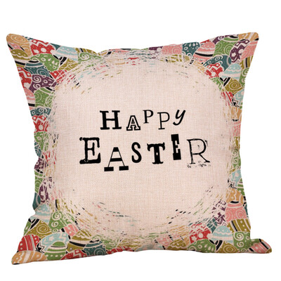 

〖Follure〗Easter Cotton Square Rabbit Throw Pillow Case Waist Cushion Cover Home Decor A