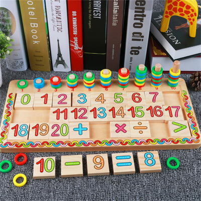 

YIWULAWooden Learning Puzzle Math Teaching Educational Building Blocks Kids Toys