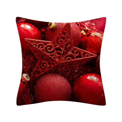 

Tailored Christmas Pillow Case Glitter Polyester Sofa Throw Cushion Cover Home Decor