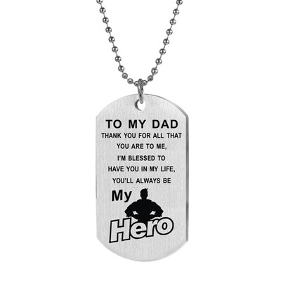 

TO MY DAD Stainless Steel Necklace Fathers Day Gift