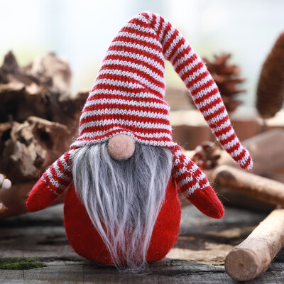 

Tailored Striped Cap No Face Doll Little Figurine Decoration Nordic Land Old Man Doll