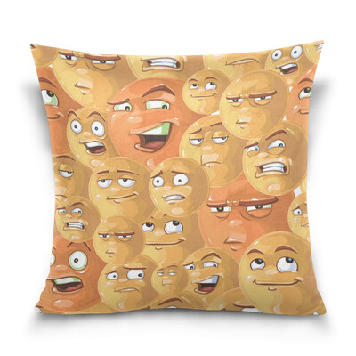 

ALAZA Throw Pillow Cover 16 X 16 inch Cushion Cover with Emoticons Printed Pillowcase