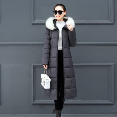 

Tailored Women Outerwear Faux Fur Hooded Coat Long Cotton-padded Jacket Pocket Coat