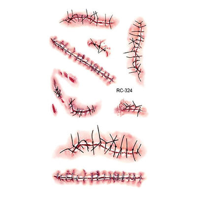 

Halloween Zombie Scar Tattoo with False Knot Blood Makeup Halloween Decoration Wound Scary Blood Injury Waterproof Sticker