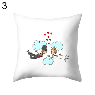 

Love Wedding Bride Groom Pillow Case Cushion Cover Sofa Car Bedroom Decoration