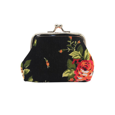 

Women Girls Vintage Rose Flower Small Wallet Hasp Change Coin Purse Clutch Bag