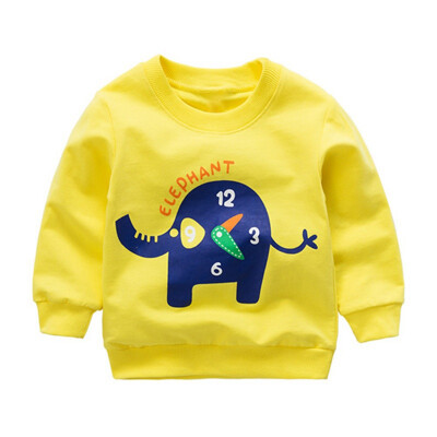 

autumn new long sleeve Sweatshirt baby boys&girls cute cartoon elephant print casual Sweatshirt