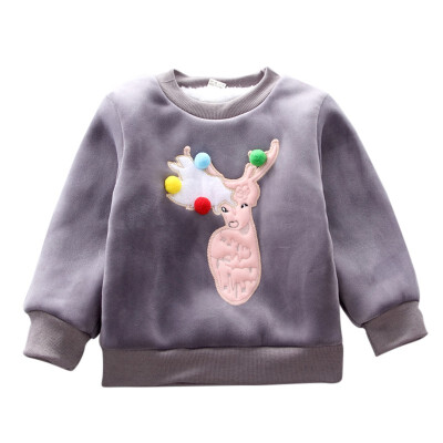 

Winter Children Sweatshirts Baby Boy Girl Cartoon Christmas Pattern Long Sleeve Cotton Sweatshirt Casual Toddler Outerwear