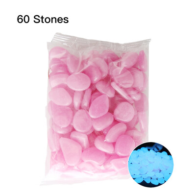 

60pcsBag Luminous Pebbles Colorful Stones Home Fish Tank Outdoor Decor Garden Walkway Glow in the Dark
