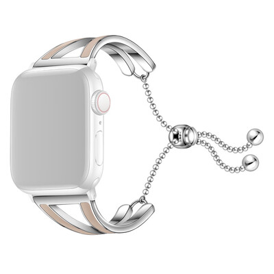 

〖Follure〗Luxury Alloy Crystal With Connection Strap Band Silver For Apple Watch 4 44mm