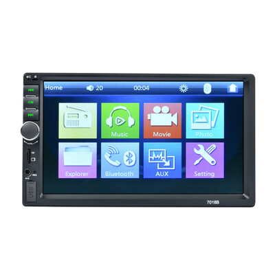 

2Din 7018B MP3 MP5 Player FM Car Radio Stereo Audio Music USB Digital Bluetooth In Dash Slot AUX Input