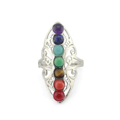 

Vintage Natural Crystal Agate Boho Rings Women Girls Hollow Ring Wedding Circle Female Jewelry