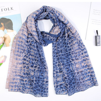 

Gobestart Women Ladies Snakeskin Print Chiffon Scarf Wrap Shawls Headband Soft Long Scarf