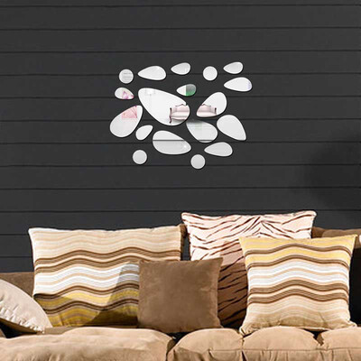 

12pcsset 3d DIY Wall Sticker Decoration Mirror Wall Stickers For TV Background Home Decor Modern Acrylic Decoration
