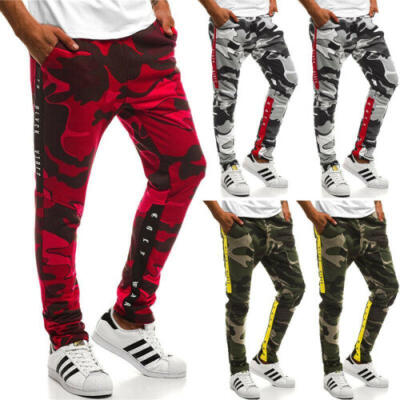 

Fashion Mens Jogger Pants Camo Track Pants Casual Sports Joggers Gym Pants UK