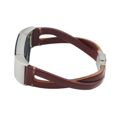 

〖Follure〗Replacement Leather Wristband Band Strap Bracelet For Fitbit Charge 2 BK