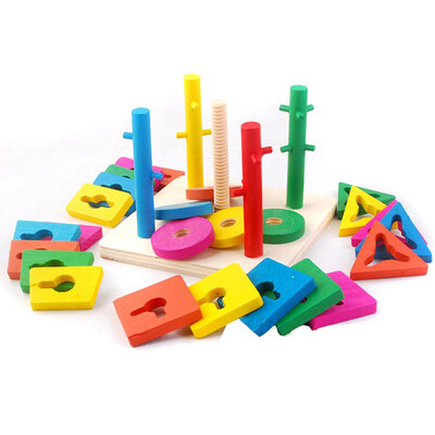 

YIWULAWooden Educational Preschool Learning Shape Color Recognition Geometric Puzzle