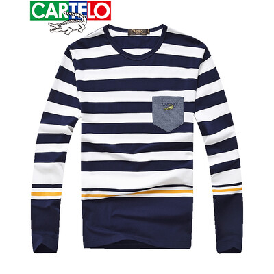 

Cartier crocodile CARTELO long-sleeved T-shirt mens cotton 2019 spring new fashion casual mens loose round neck t-shirt white