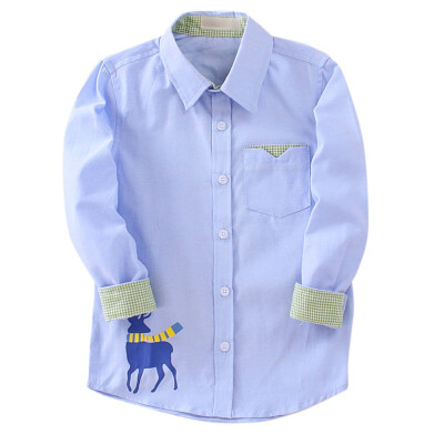 

2-10T New Fashion Children Long Sleeve Shirt Boys Girls Lapel Wild Shirts Baby Kids Casual Outfits