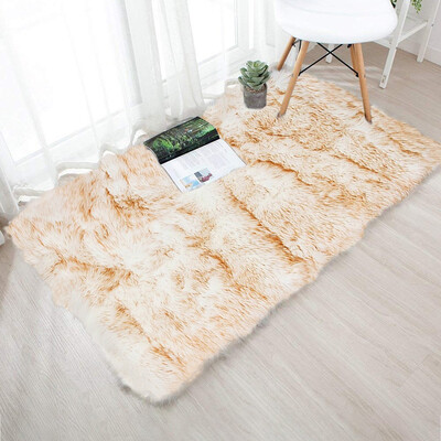 

Toponeto Wool Imitation Sheepskin Rugs Faux Non Slip Bedroom Shaggy Carpet Mats