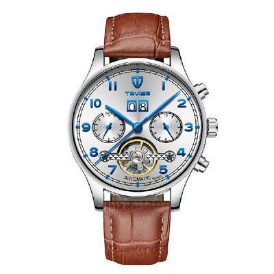 

TEVISE T836B Brand Fashion Men Watch Luxury Mechanical Self-wind Automatic Wristwatch Sport Leather Clock Relogio Masculino for Gi