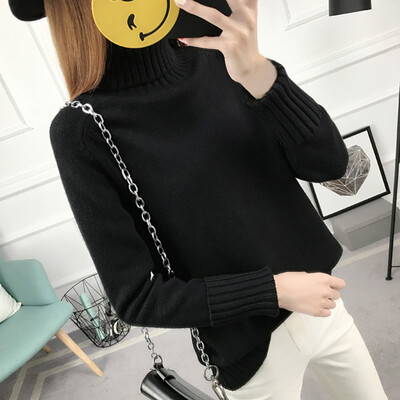 

Winter Knitted Cashmere Women Sweater White Turtleneck Pullover Jumper Fall Femme Solid Color Sweaters