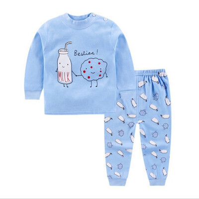 

Boys Girls Clothes Set Sleepwear Pajamas Cartoon Print Outfits Set Long Sleeve TopsPants