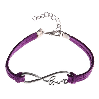 

1 PCS Fashion Style Vintage Charm Bracelet Handmade Braided Women Men Infinity Love Leather Bracelet